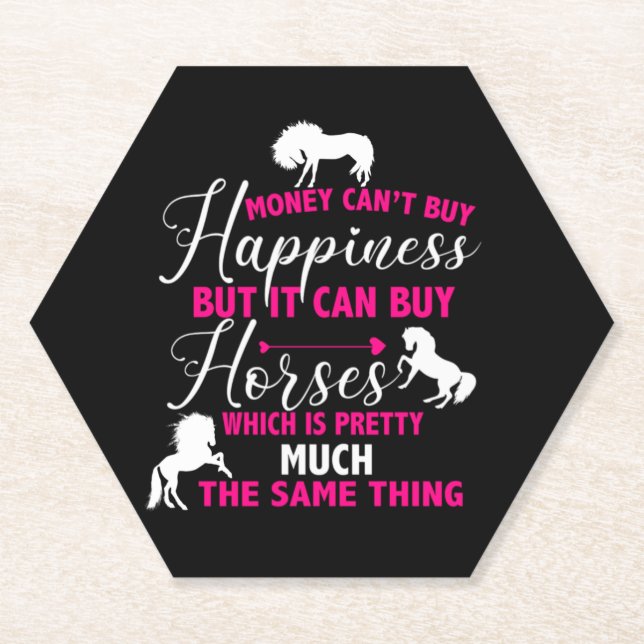 Dessous-de-verre En Papier Money Can Buy Horses Hot Pink    (Devant)