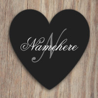 Monogramme de nom noir et blanc personnalisé uniqu