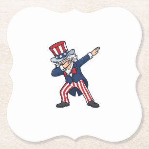Dessous-de-verre En Papier Monsieur patriotique Dabbing Design vectoriel vint