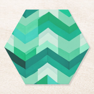 Dessous-de-verre En Papier motif Abstrait de Chevron à Greens