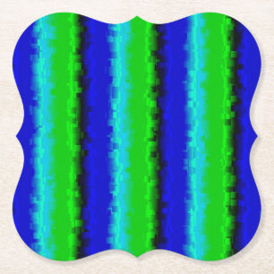 Dessous-de-verre En Papier Motif arc-en-ciel bleu vert abstrait 3D