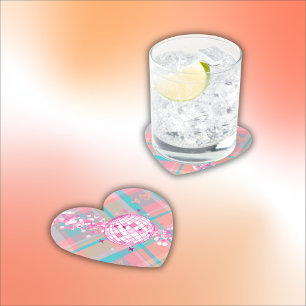 Dessous-de-verre En Papier Motif bleu, rose et rose avec Parties scintillant 