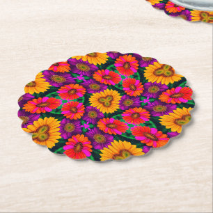 Dessous-de-verre En Papier Motif coloré Daisy Bouquet