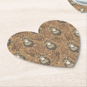 Dessous-de-verre En Papier Motif de bois illustré de Chouette Brown