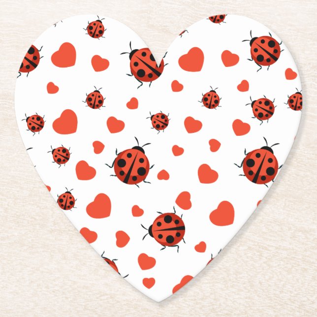 Dessous-de-verre En Papier Motif de charrette et de coeur mignon (Devant)