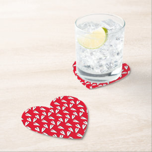 Dessous-de-verre En Papier Motif de coeurs de la Saint-Valentin Rouge Noir Bl