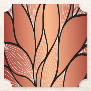 Dessous-de-verre En Papier Motif de congé de bronze de cuivre rustique