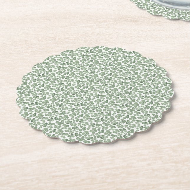 Dessous-de-verre En Papier Motif de fermeture Shamrock aquarelle (Incliné)
