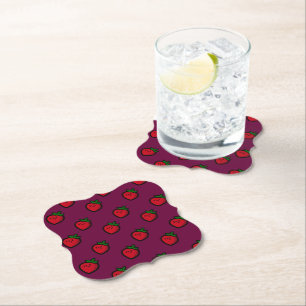 Dessous-de-verre En Papier Motif de fraise rouge mignonne pour les Vegas