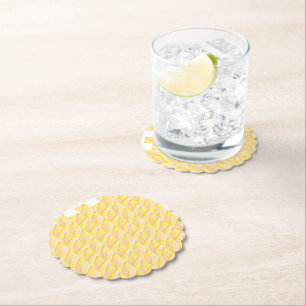Dessous-de-verre En Papier Motif de pétale de fleur jaune au beurre doux