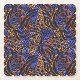 Dessous-de-verre En Papier Motif d'impression Leopard et Zebra