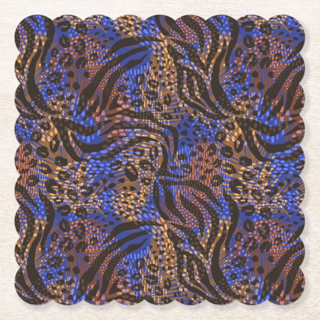 Dessous-de-verre En Papier Motif d'impression Leopard et Zebra (Devant)