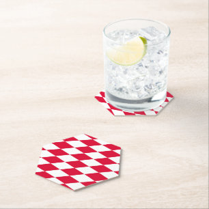 Dessous-de-verre En Papier Motif du drapeau diamant de Bavière rouge et blanc