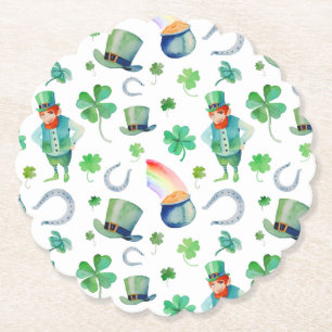 Dessous-de-verre En Papier Motif du jour de St Patrick d'aquarelle