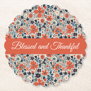 Dessous-de-verre En Papier Motif Floral Autumnal mignon Bénéficié & Réconfort