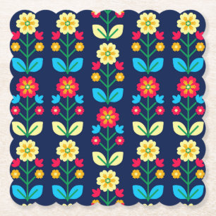 Dessous-de-verre En Papier Motif floral coloré