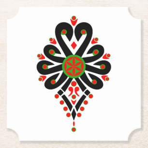 Dessous-de-verre En Papier Motif folklorique des hauts plateaux polonais - Pa