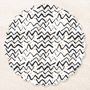 Dessous-de-verre En Papier Motif noir de courses et de points de brosse