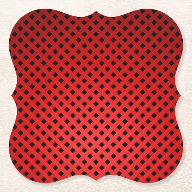 Dessous-de-verre En Papier Motif tendance et chic rouge et noir (Devant)