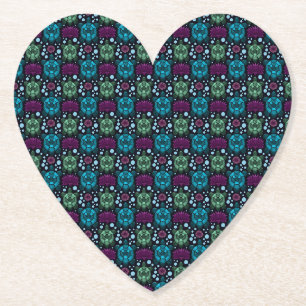 Dessous-de-verre En Papier Motif Tortue de Mer & Fleur de Lotus
