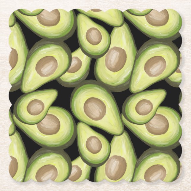Dessous-de-verre En Papier Motif Vegan Avocado frais et gourmand (Devant)