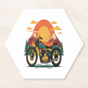Dessous-de-verre En Papier Moto Moto Retro Vintage Sunset