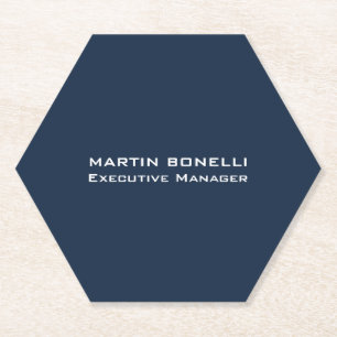Dessous-de-verre En Papier Navy Blue Special Unique Moderne Directeur Exécuti