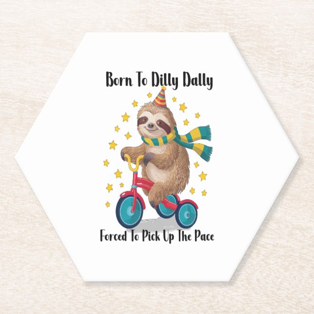 Dessous-de-verre En Papier Né à Dilly Dally Sloth (Devant)