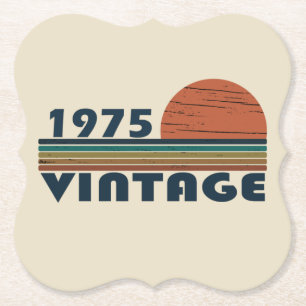 Dessous-de-verre En Papier Né en 1975 cadeau vintage 50e anniversaire