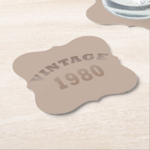 Dessous-de-verre En Papier Né en 1980 cadeau d'anniversaire vintage