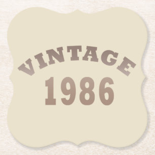 Dessous-de-verre En Papier Né en 1986 cadeau d'anniversaire vintage