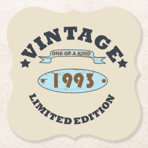 Dessous-de-verre En Papier né en 1993 cadeau d'anniversaire vintage