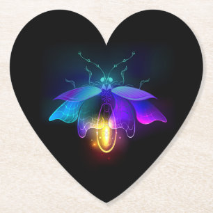 Dessous-de-verre En Papier Neon Firefly sur noir