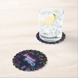 Dessous-de-verre En Papier Neon Purim