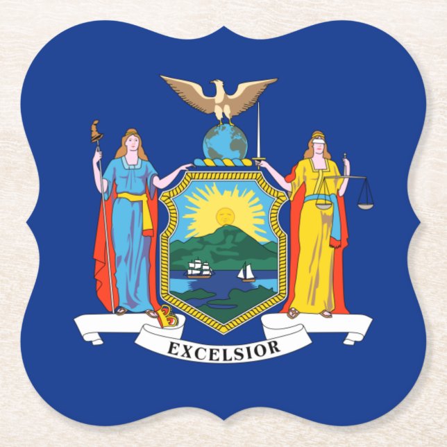 Dessous-de-verre En Papier New York : The Empire State, Home Big Apple Flag (Devant)