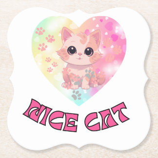 Dessous-de-verre En Papier Nice CAT avec boisson