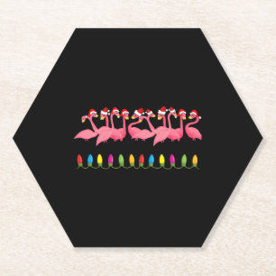 Dessous-de-verre En Papier NOËL AU FLAMANT ROSE design PLAGE PÈRE NOËL