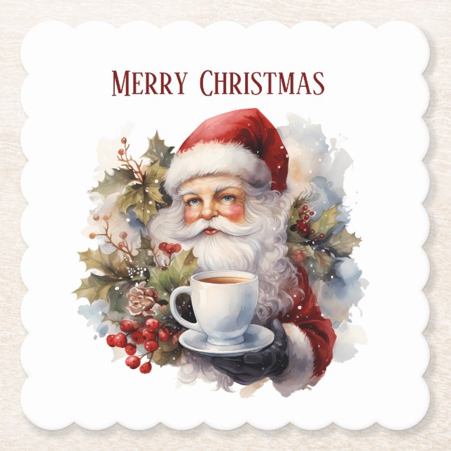 Dessous-de-verre En Papier Noël festif Père Noël (Devant)