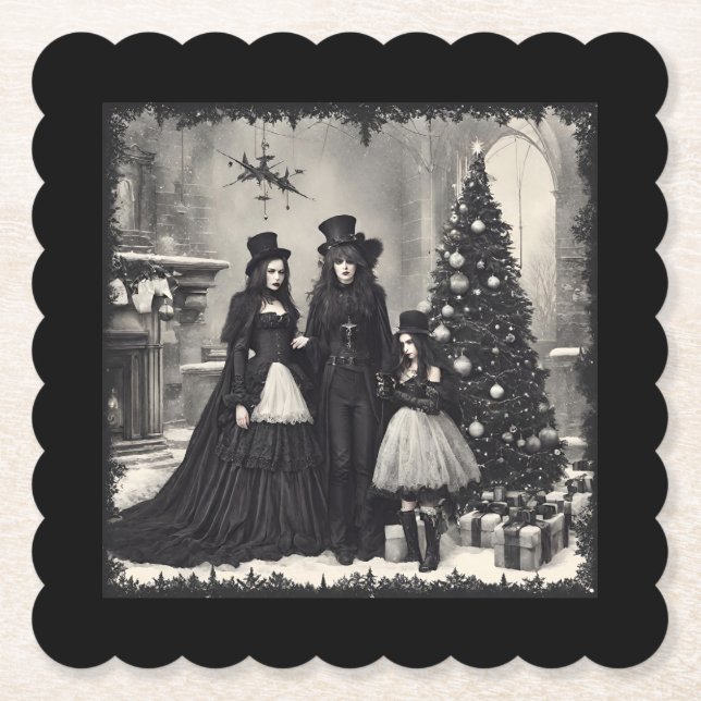 Dessous-de-verre En Papier Noël gothique (Devant)