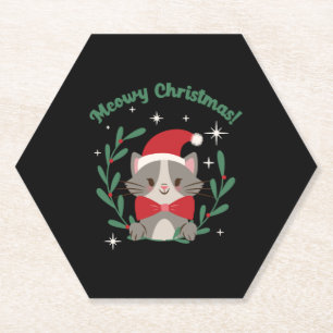 Dessous-de-verre En Papier Noël Meowy