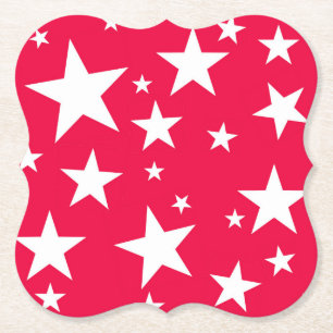 Dessous-de-verre En Papier Noël Red White Stars Élégant Modèle