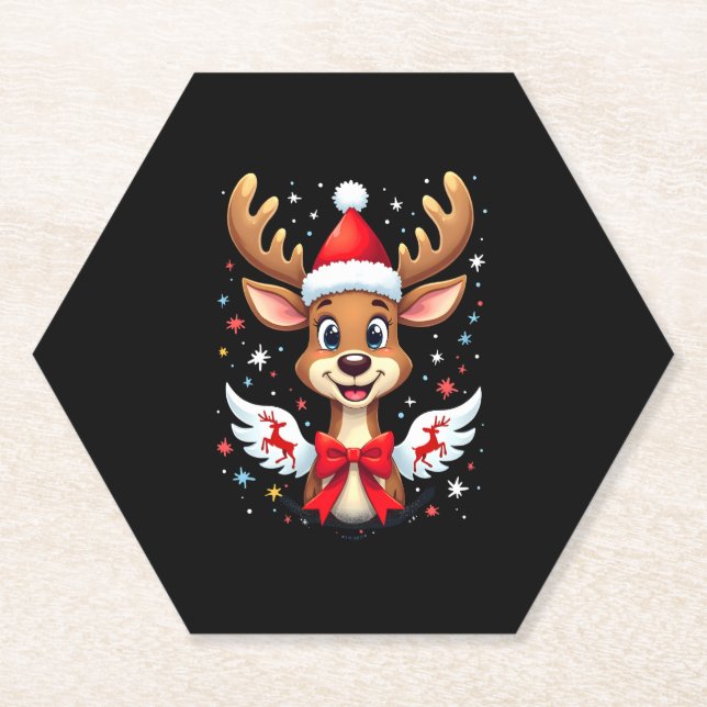 Dessous-de-verre En Papier noël Reindeer (3) (Devant)