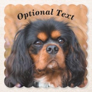 Dessous-de-verre En Papier Noir et Tan Cavalier King Charles Spaniel Chien