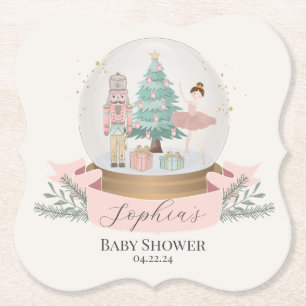 Dessous-de-verre En Papier noisette rose baby shower de noël