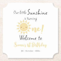 Dessous-de-verre En Papier Notre petit soleil devient un joli anniversaire