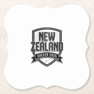 Dessous-de-verre En Papier Nouvelle-Zélande Soccer 2026 Soccer Bold Typograph