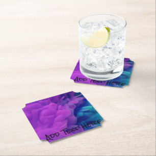 Dessous-de-verre En Papier Nuage de fumée numérique violet et bleu