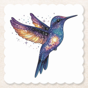 Dessous-de-verre En Papier Oiseau-de-brousse Avec Stone Night Ciel Galaxy Ois