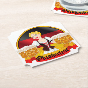 Dessous-de-verre En Papier Oktoberfest Bar allemand Maid