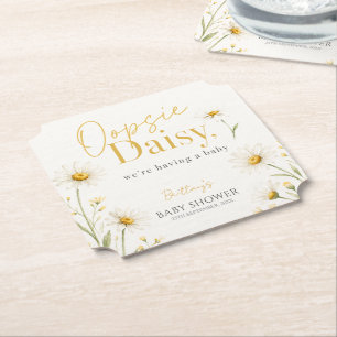 Dessous-de-verre En Papier Oopsie Daisy Fête Minimale de Bébé à l'aquarelle